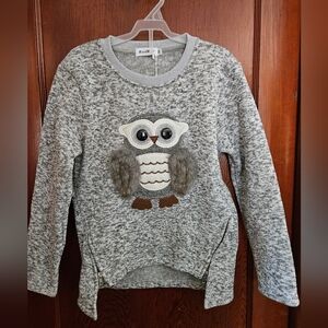New girls fleece owl pullover